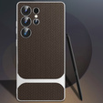 Чoхол до Samsung Galaxy S25 Ultra, GKK Woven Leather, кава