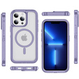 Чохол з рамкою для iPhone 13 Pro, для MagSafe, прозорий / фіолетовий