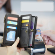 Чехол CASEME для Samsung Galaxy A55 5G, RFID Leather Wallet, с плечевым ремнем, чёрный