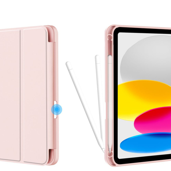 Чехол для iPad 10.9 2022 10 Gen, Smart Pencil, с держателем стилуса, розовый