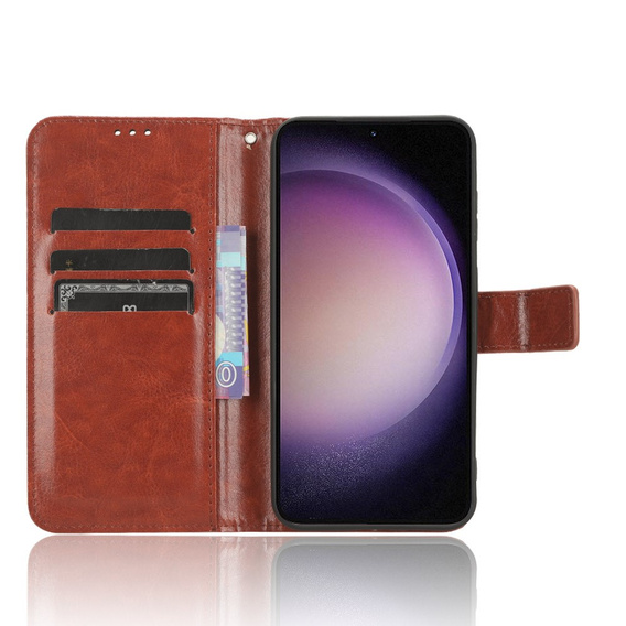 Откидной чехол для Samsung Galaxy S23 FE, Crazy Horse Wallet, коричневый