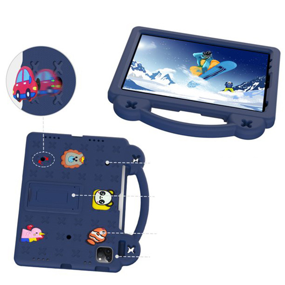 Детский чехол для iPad 10.9 2022 10 Gen, Cute Patterns, с подставкой, темно-синий