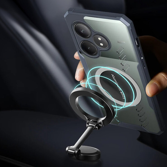 Чехол для Realme GT 6 / 6T, с магнитной пластиной, прозрачный / черный