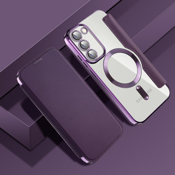 Чохол-книжка для Samsung Galaxy S23, Wallet, MagSafe, фіолетовий