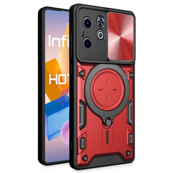 Броньований чохол для Infinix Hot 40i, CamShield Slide, червоний