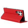 Кожаный чехол для Samsung Galaxy S22 Ultra, ERBORD Grain Leather, красный
