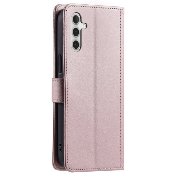 чехол-крышка для Samsung Galaxy A36 5G, Rhombus Crossbody Leather, розовый