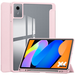Чехол для Lenovo Idea Tab 11" 2025 TB336FU TB336ZU, с прозрачной задней стенкой и держателем для стилуса, розовый