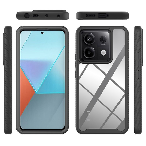 Чехол для Xiaomi Redmi Note 13 Pro 5G, Shockproof, с пленкой, чёрный