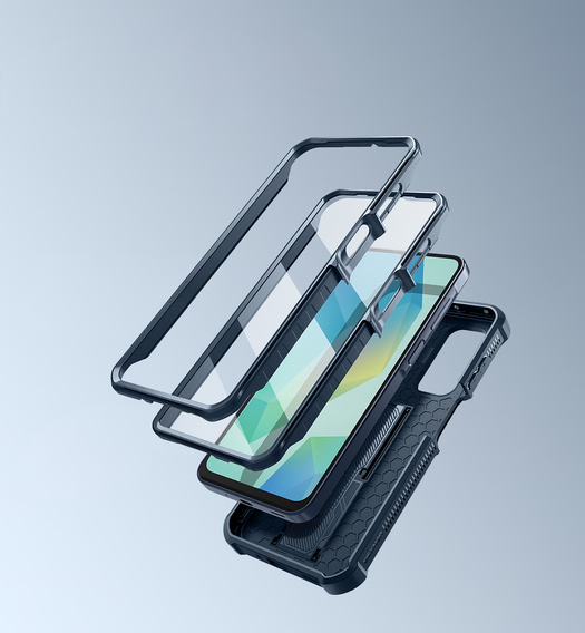 Бронированный чехол для Samsung Galaxy A16, Dexnor Full Body (Two Frames), темно-синий