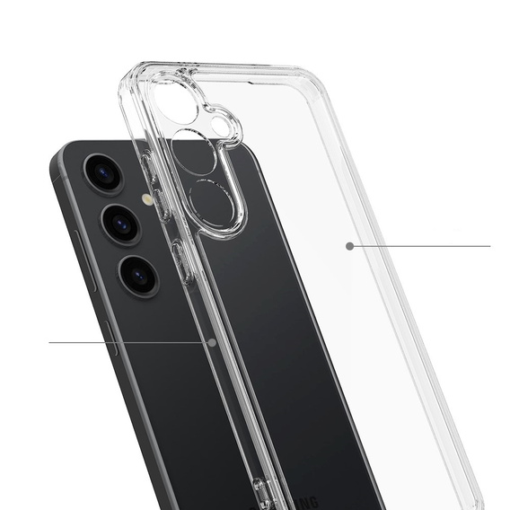 Чехол для Samsung Galaxy S24+ Plus, Fusion Hybrid, с защитой камеры, прозрачный