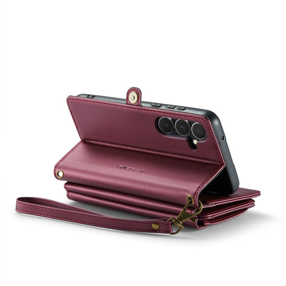Чохол CASEME для Samsung Galaxy A55 5G, RFID Leather Wallet з плечовим ременем, червоний