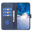 Откидной чехол для Samsung Galaxy A25 5G, BINFEN Wallet, синий + 9H стекло  