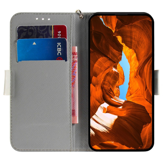 Откидной чехол для Motorola Edge 50 Pro 5G, Wallet, Flowers белый