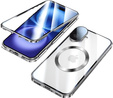 Магнітний чохол Dual Glass MagSafe для iPhone 16, сріблястий