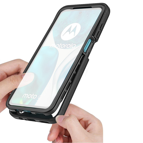 Чoхол Shockproof до Motorola Moto G52 4G / G82 5G, із захисним екраном, чорний