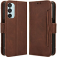 Откидной чехол для Samsung Galaxy M15 5G, Card Slot, коричневый