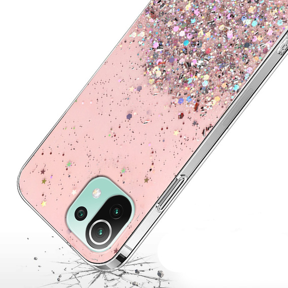 Чехол до Xiaomi Mi 11 Lite / Mi 11 Lite 5G / 11 Lite 5G NE, Glittery, розовый