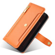 Откидной чехол для Oppo Reno8 T 4G, Wallet Zipper Pocket, оранжевый