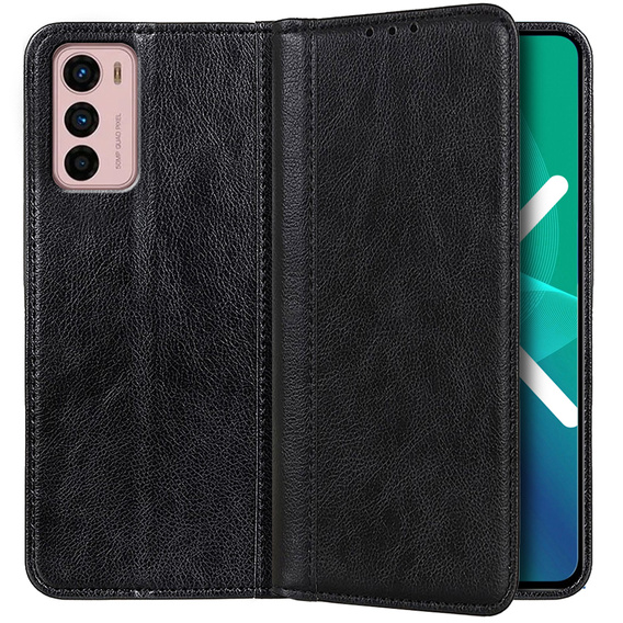 Чехол до Motorola Moto G42 4G, Wallet Litchi Leather, чёрный
