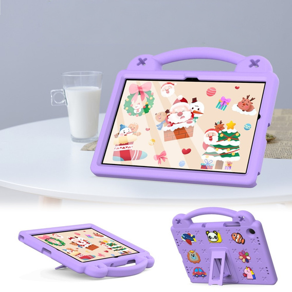 Дитячий чохол для планшета Samsung Galaxy Tab A9+, Cute Patterns, з підставкою, фіолетовий