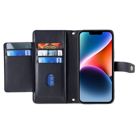 Чохол-книжка для iPhone 15 Pro, Wallet Zipper Pocket, чорний