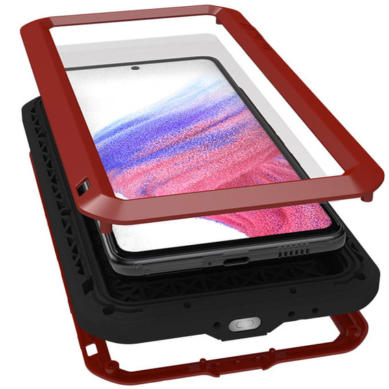 Чoхол Love Mei до Samsung Galaxy A53 5G, armored with glass, червоний