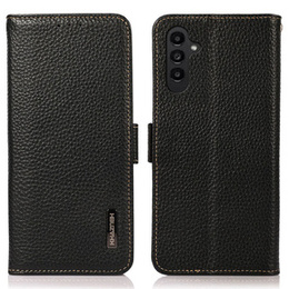 Чехол KHAZNEH RFID для Samsung Galaxy A35 5G, текстура личи, чёрный