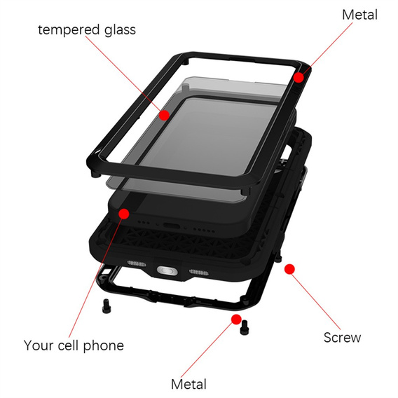 Бронированный чехол с закаленным стеклом для iPhone 17