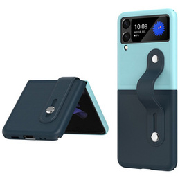 Чехол Wristband Kickstand для Samsung Galaxy Z Flip3 5G, Green/Cyan
