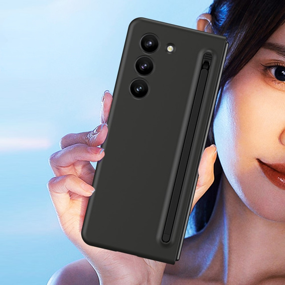 Чехол для Samsung Galaxy Z Fold 5 5G, со стеклом и стилусом, чёрный