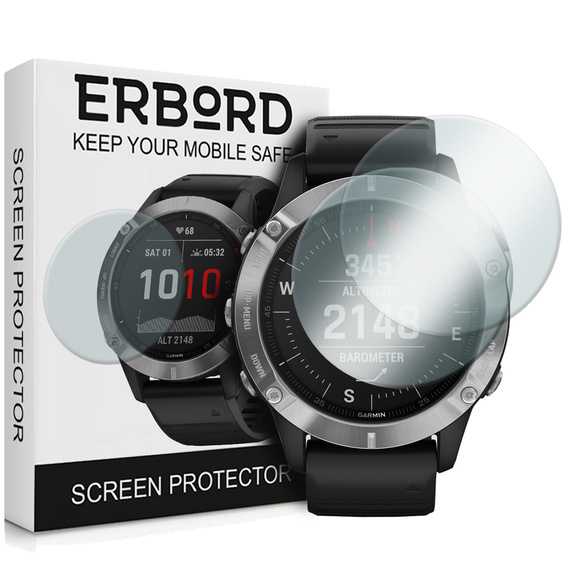 Защитное стекло 2х Erbord для дисплея смарт часов Garmin Fenix 6/6 Pro