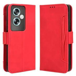 Футляр з клапаном для Oppo A79 5G, Card Slot, червоний