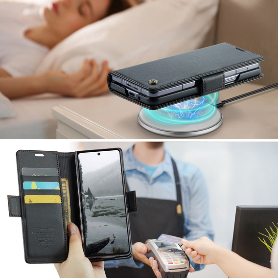 Чехол-флип CASEME Litchi Wallet для Samsung Galaxy Z Fold7 5G