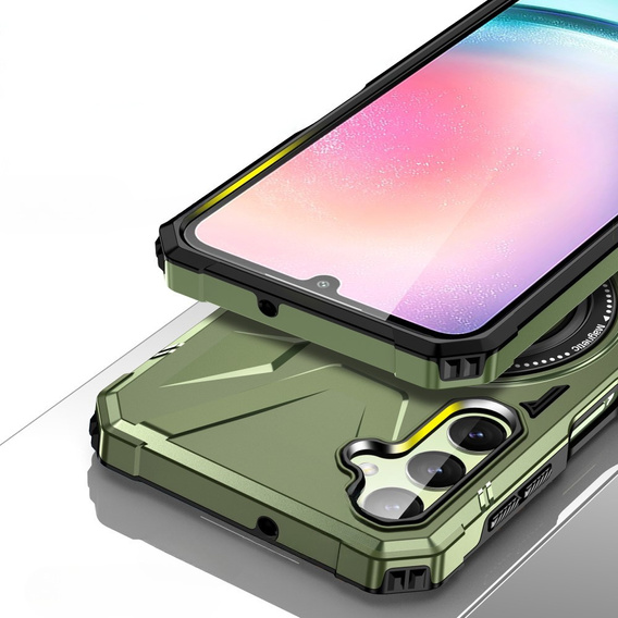 Чохол для Samsung Galaxy A54 5G, броньований з підставкою та ручкою, зелений