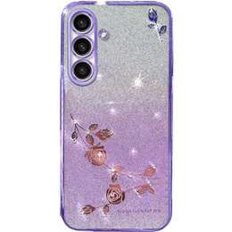 Чохол для Samsung Galaxy S23 FE, Glitter Flower, фіолетовий