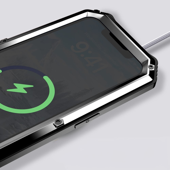 Броньований чохол для iPhone 16E, R-JUST, сріблястий