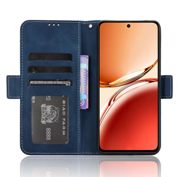 Футляр з клапаном для Oppo Reno 12FS / 12F, Card Slot, темно-синій
