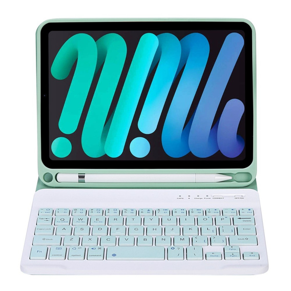Чохол з Bluetooth-клавіатурою для iPad mini 8.3" 2021 (6 gen.) / iPad mini 8.3" 2024 (7 gen.), зелений