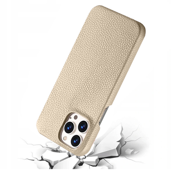Чехол ERBORD для iPhone 13 Pro, Leather Grain, Beige