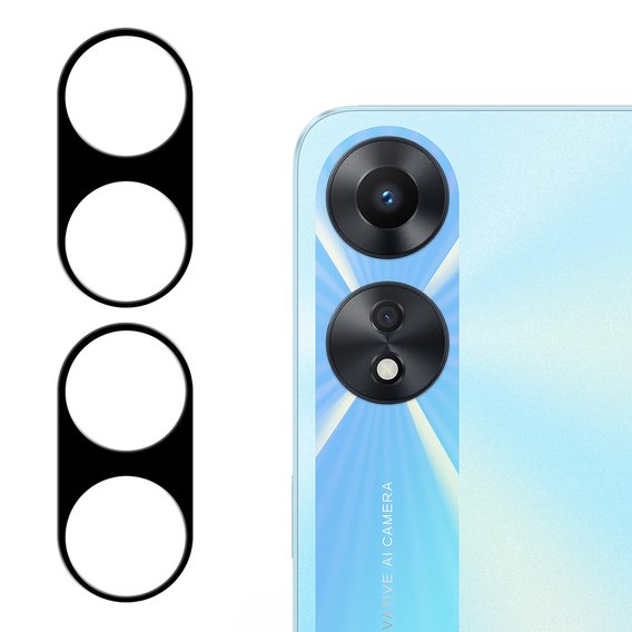 2х гартоване скло ERBORD для камери, щоб Oppo A78 5G, чорний