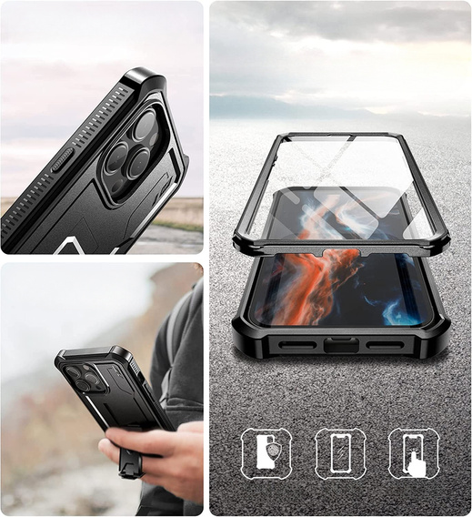 Бронированный чехол для iPhone 14 Pro Max, Dexnor Full Body, чёрный