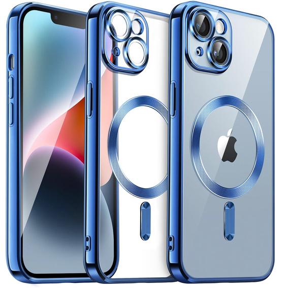 Чохол для iPhone 14, Electro MagSafe, м'яти + Скло на екран