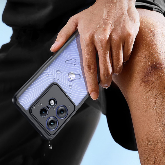 Чехол DuxDucis для Motorola Edge 50 Pro 5G, Aimo case, прозрачный / черный
