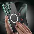 Магнітний чохол Dual Glass MagSafe для Samsung Galaxy S25 Ultra, зелений