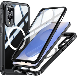 Чехол для Samsung Galaxy S25 Edge, Shockproof, со стеклом, для MagSafe, чёрный