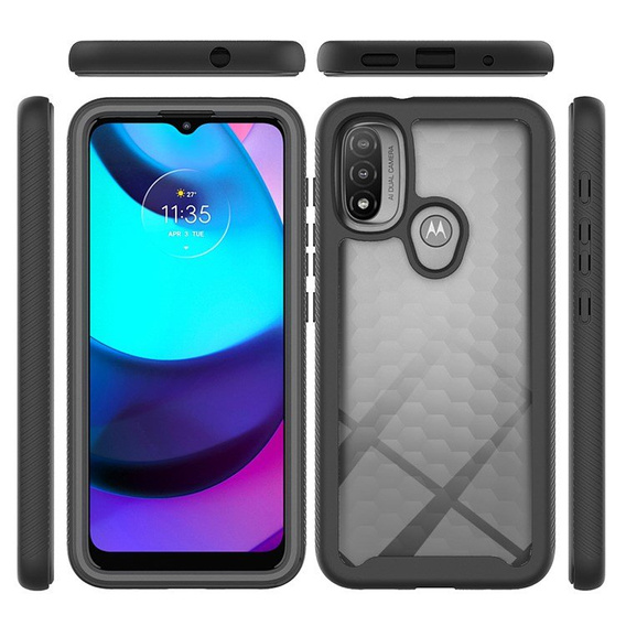 Чехол для Motorola Moto E20, Shockproof, с пленкой, синий