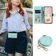 Чохол-сумка для iPhone 16, Rhombus Crossbody Leather, зелений