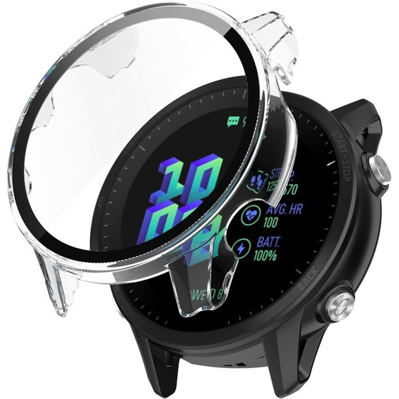 2в1 чохол та захисне скло для годинника Garmin Forerunner 955, Clear