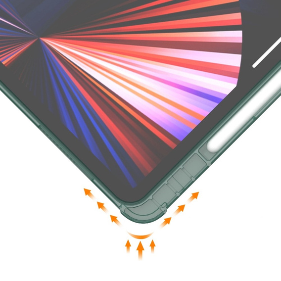 Чохол для iPad Pro 12.9" 2022/2021/2020 (6/5/4 gen.), Smart Pencil, зі слотом для стилуса, зелений